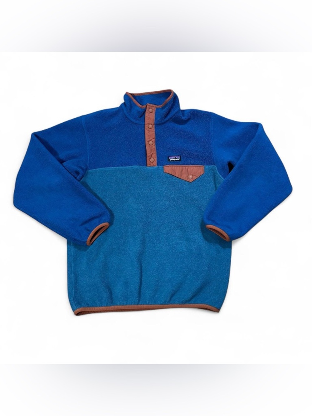 Patagonia Synchilla Vintage Kids‎ Blue Snap-T Pullover Fleece Jacket Size XL